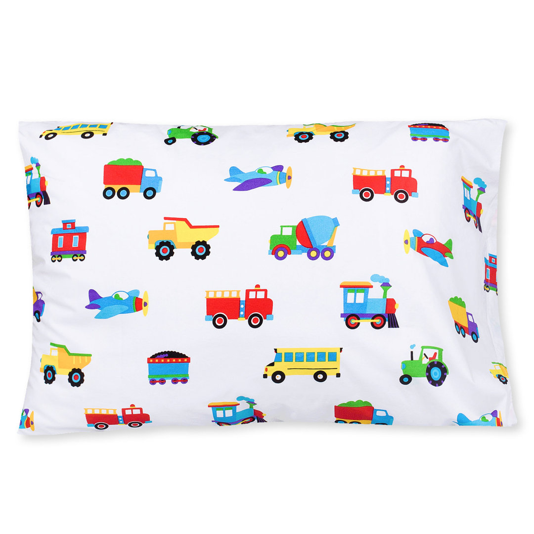 Trains, Planes and Trucks 100% Cotton Pillowcase - Standard Wildkin