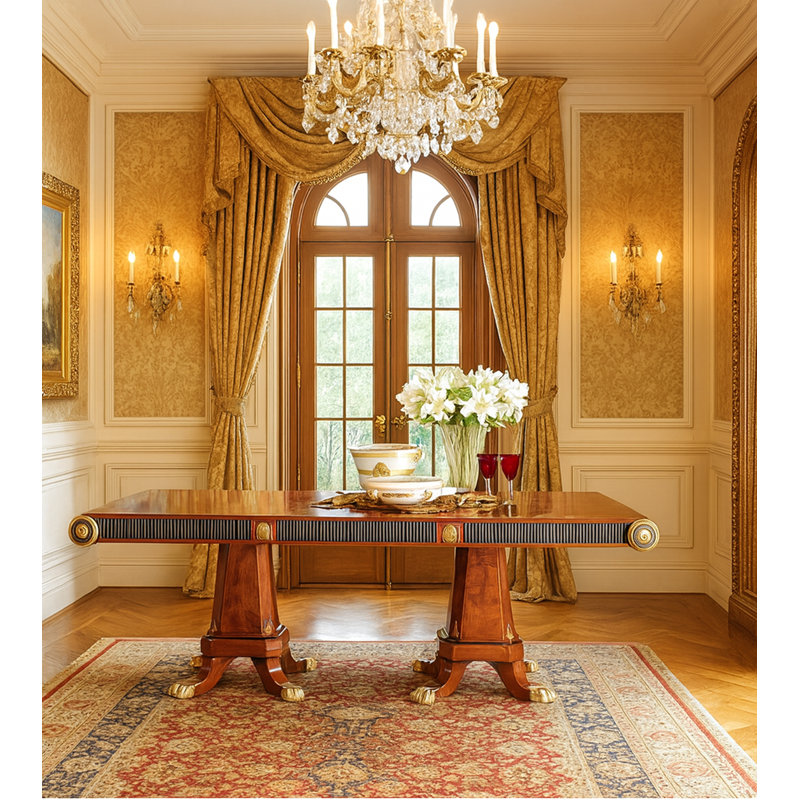 Empire Solid Wood Dining Table, 31" H x 98" W x 47.2" D