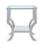 Table de bout carrée en verre chromé