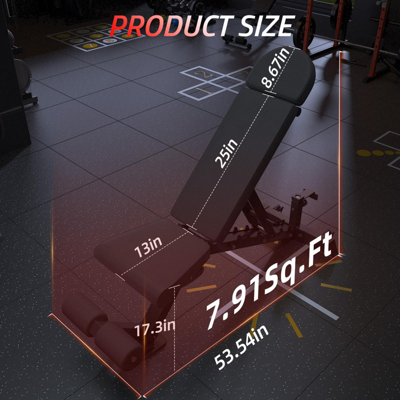 Banc de musculation réglable pour la salle de gym à domicile, banc de 1300 lb et banc de musculation
