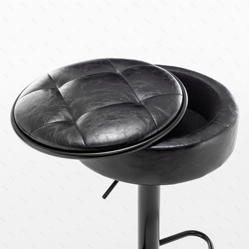 Tabouret de bar Landus, Noir, noir, noir, noir