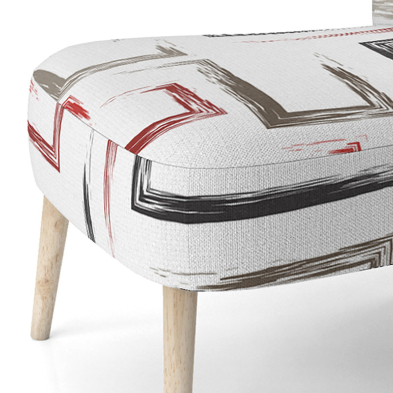 Chaise d'appoint rembourrée en velours multicolore à motif géométrique tendance