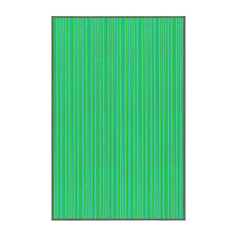 Tapis de zone verte à motifs aqua Mariia, Rectangle 6 pi x 9 pi