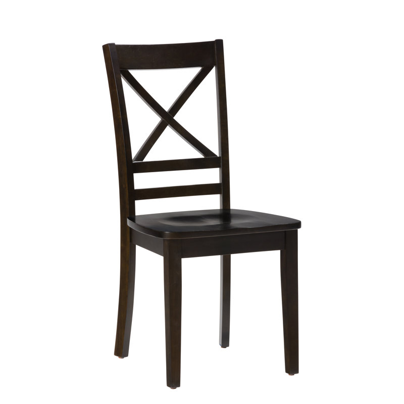 Chaise d'appoint en bois massif Brinson, Espresso