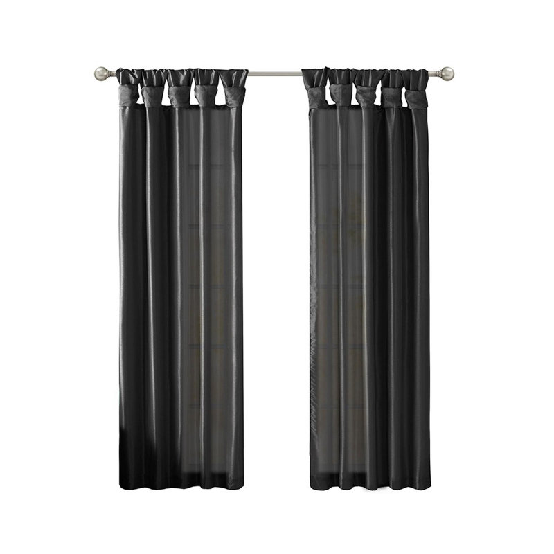 Panneau de rideau 50 "Twist Tab Total, L 50 po x L 95 po, Noir