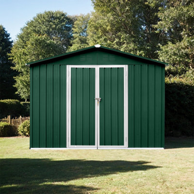 10ft x 8ft Garden Shelter with padlock - Outdoor Metal Storage Shed