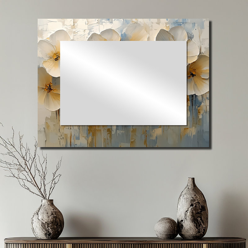 Fleurs violettes «Dreaming In Fields II» - Miroir Violets pour décoration murale - imprimé sur métal, 24" x 32"