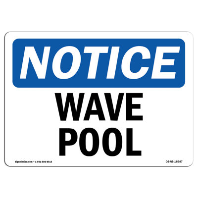 Wave Pool Aluminum Sign 12 x 18