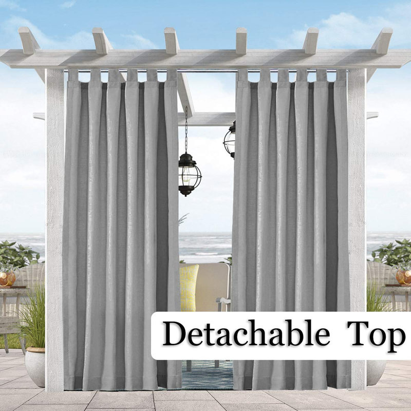 Angulo Outdoor Blackout Curtains / Drapes Single Panel, Gray, 50" W x 96"L