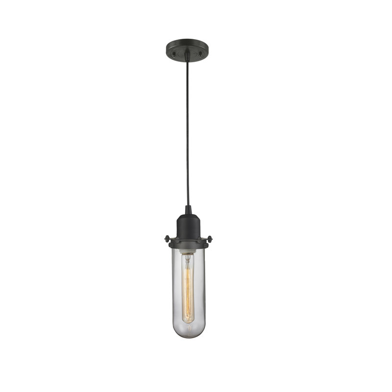 Luminaire suspendu géométrique 1 lumières simple Carrie, Transparent, Bronze huilé