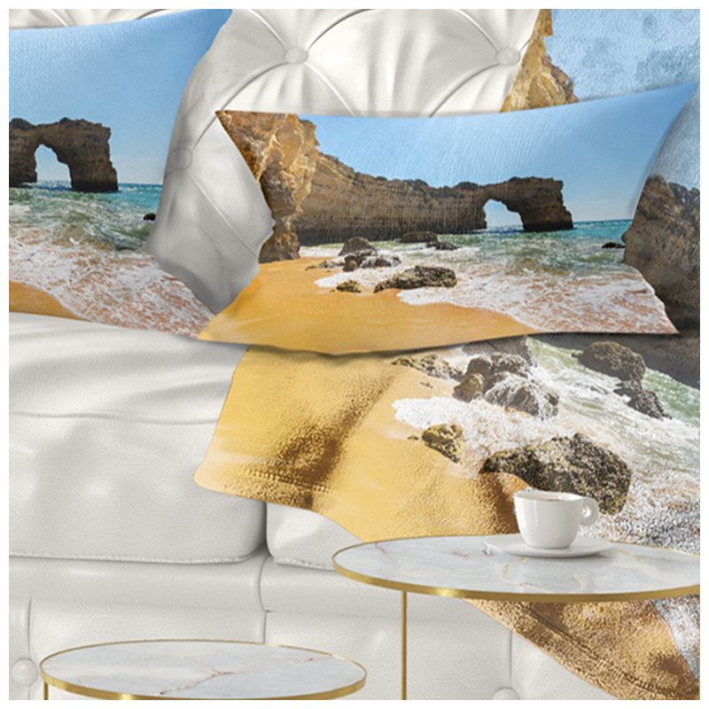Coussin de plage large avec des eaux blanches, Rectangulaire, 12 po x 20 po