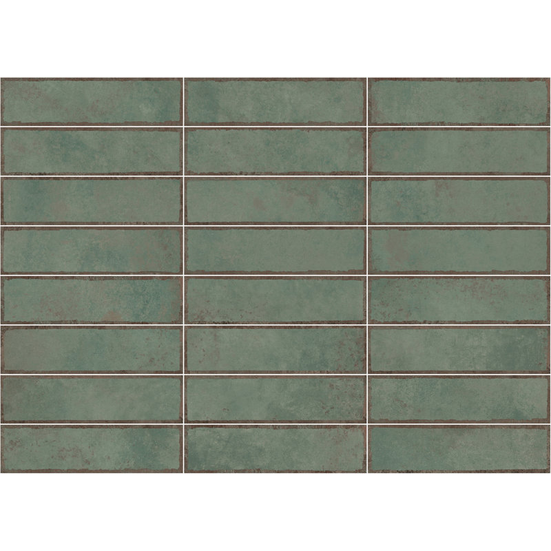 Huntley 3" x 12" Ceramic Wall Tile, Green