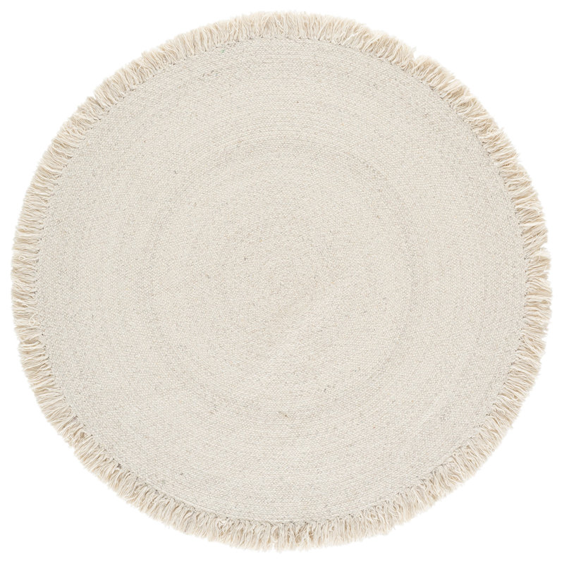Braided Hand Woven No Pattern Indoor Rug, 5'-0" x 5'-0" Round