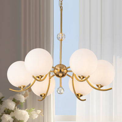 Leora 6 - Light Dimmable Sputnik Globe Glass Chandelier
