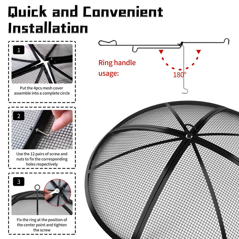 5.5 lb. 24 in. x 24 in. Fire Pit Lid Fire Pit Accessory