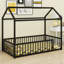 House Shaped Montessori Metal  Floor Bed Frame With Fence-1140333128-1140333141