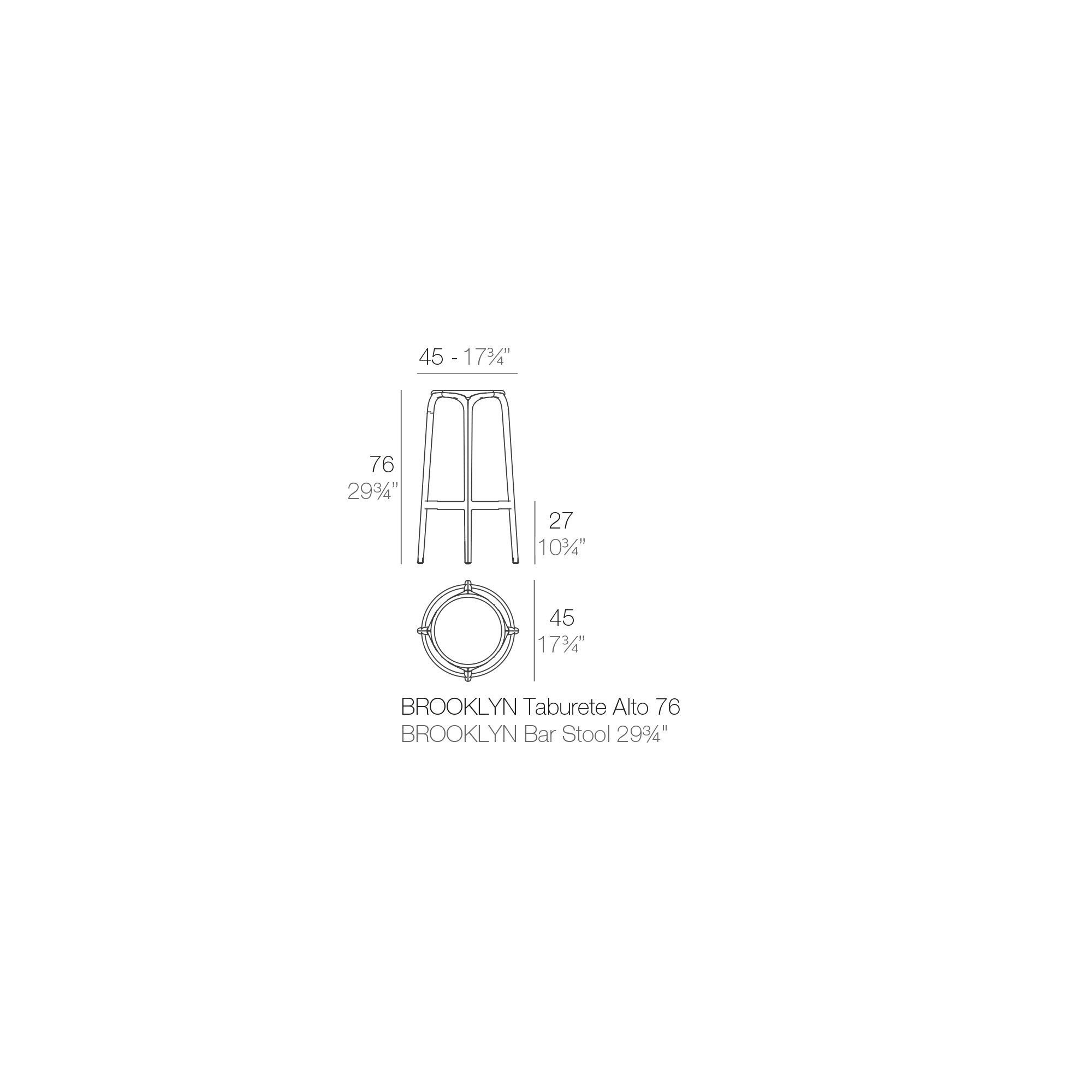 Brooklyn Bar Stool (Indoor/Outdoor), Ecru, Bar Stool (29.75'' Seat Height)