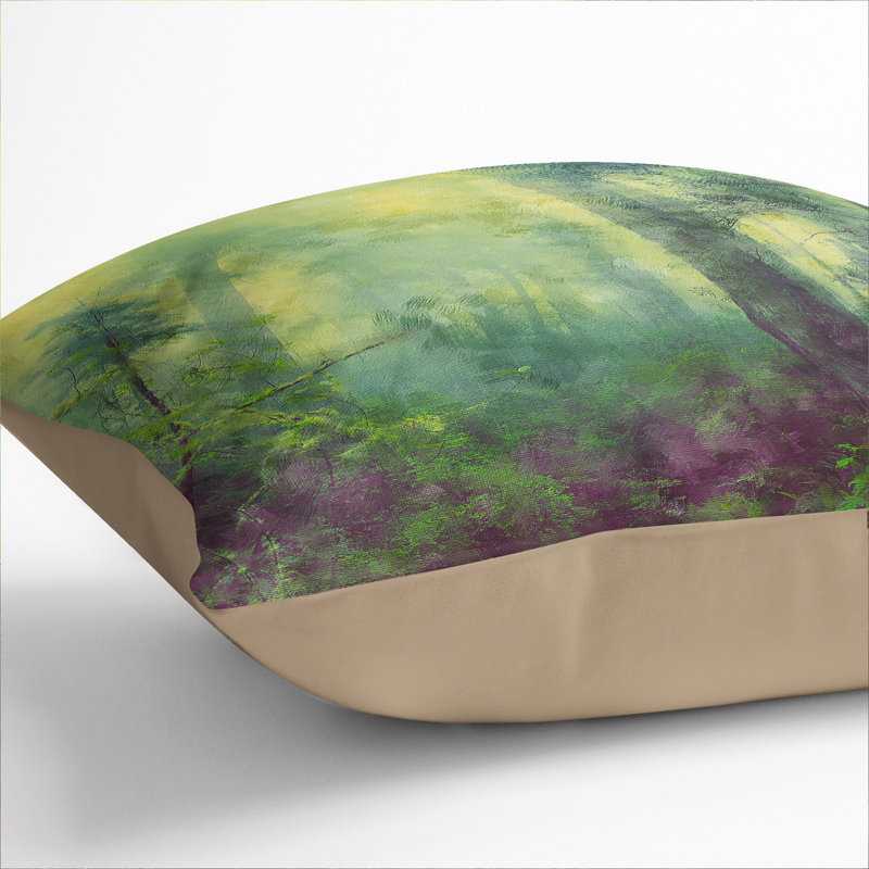 Green Forest Vol.8 Painting Square Throw Cushion, 55cm H x 55cm W x 20cm D, Stone