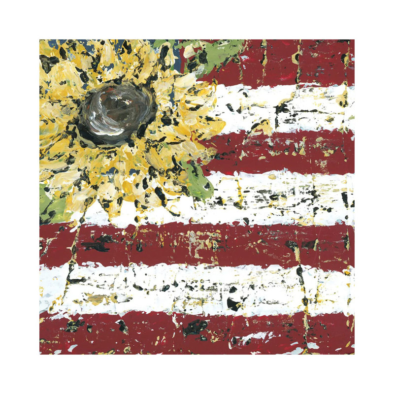 Sunflower Flag by Ashley Bradley - Wrapped Canvas Painting