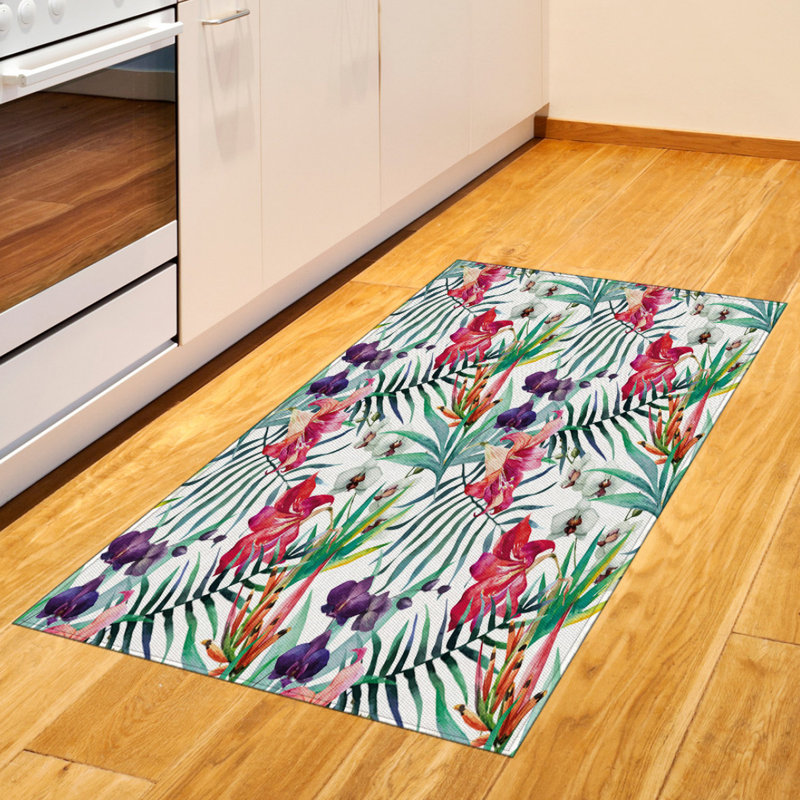 Floral High Density Long Fiber Poly Threads Decorative Area Rug Carpet, Rectangle 2'7" x 5'