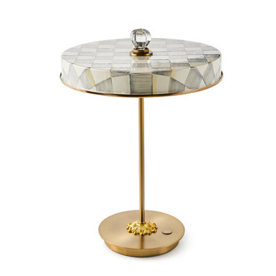 Royal Check LED Rechargeable Disk Table Lamp