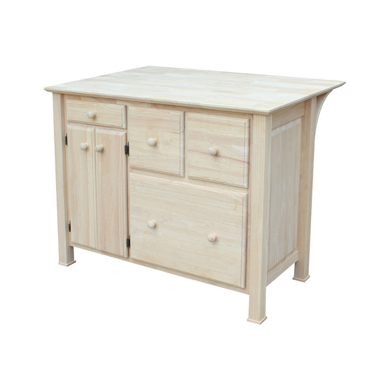 Îlot de cuisine en bois massif de 48 po Toby