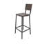 Ensemble de table de bar rectangulaire de 110 cm (43,3 pouces) avec 2 tabourets de bar et dossier, en MDF et métal. Table de bar avec 2 tablettes latérales de rangement. Style industriel, couleur noyer.