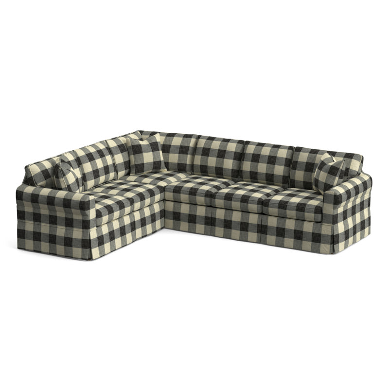 Bedford 117" Wide Corner Sectional, Left Hand Facing, Black Buffalo Check; 0120-81