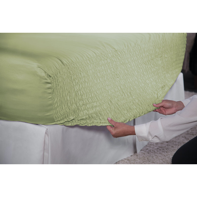 500TC Cotton Rich Blend BedTite Tight Grip Sheet Set, Green, King