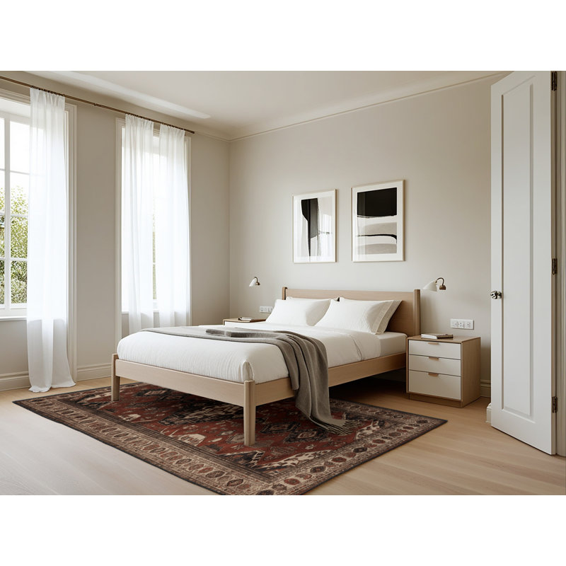 Tapis brun lavable à la machine, Rectangle 5 pi x 7 pi