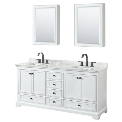Ensemble de meuble-lavabo double 72 "avec miroir Deborah