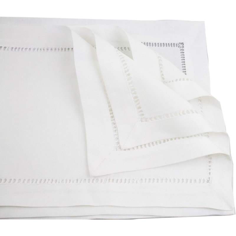 Ensemble de 4 napperons en tissu classique à point ajouré blanc 13 po x 19 po