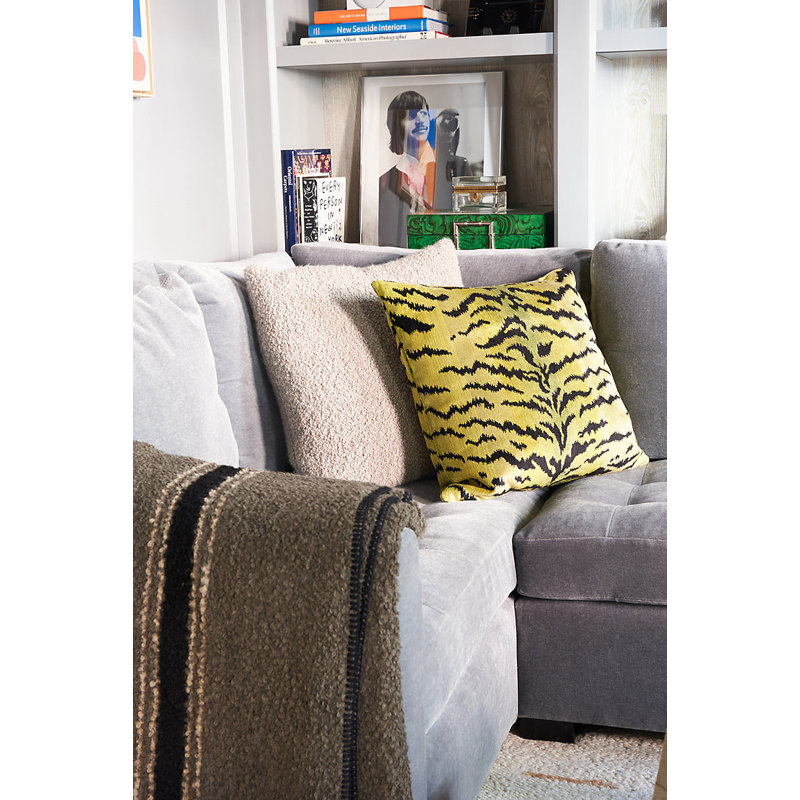 Wild Glamour Square Pillow Cover & Insert, Silver/Black
