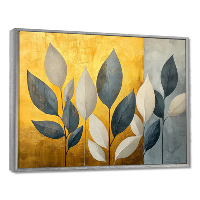 Gold And Green Simplicity Herbs Pure Form - Herbs Large Wall Art