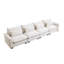 Canapé 4 places en velours côtelé beige pour le salon - Mobilier de détente à assise profonde et coussin moelleux-44730171