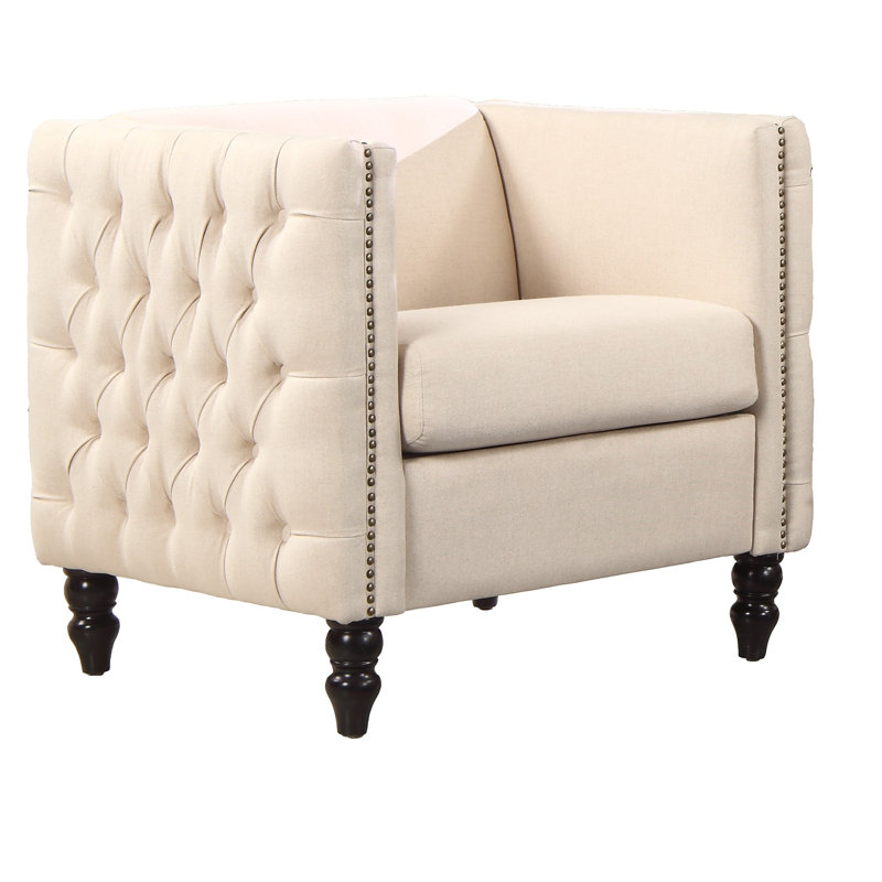 Juliet Upholstered Armchair, Beige Polyester
