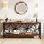 Console rectangulaire en bois massif noir-1854704126