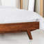 Structure de lit plateforme en bois massif avec tête de lit - Style moderne Mid-Century, grain de bois sculpté, assemblage facile avec outil intelligent, aucun sommier tapissier requis-253314978-253314977