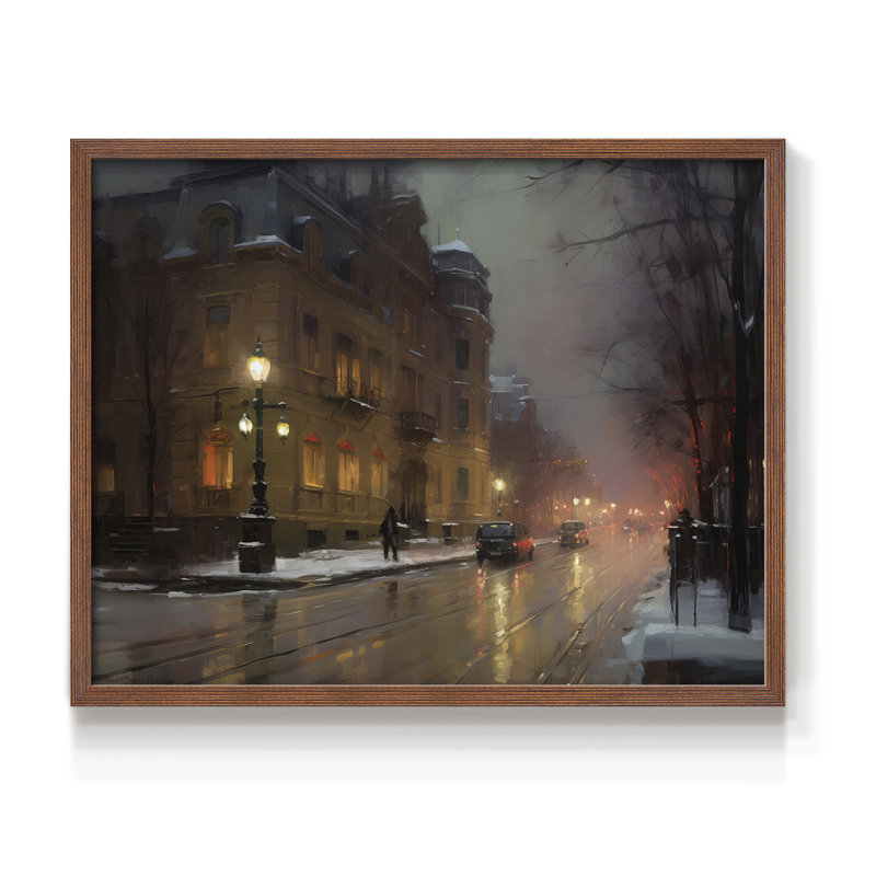 «Chirstmas Art» - CCCCLX - Reproduction encadrée - Restickable, H 11 po x l 14 po, Noyer