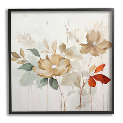 Bb-250-Fleurs modernes tendres encadrées sur bois