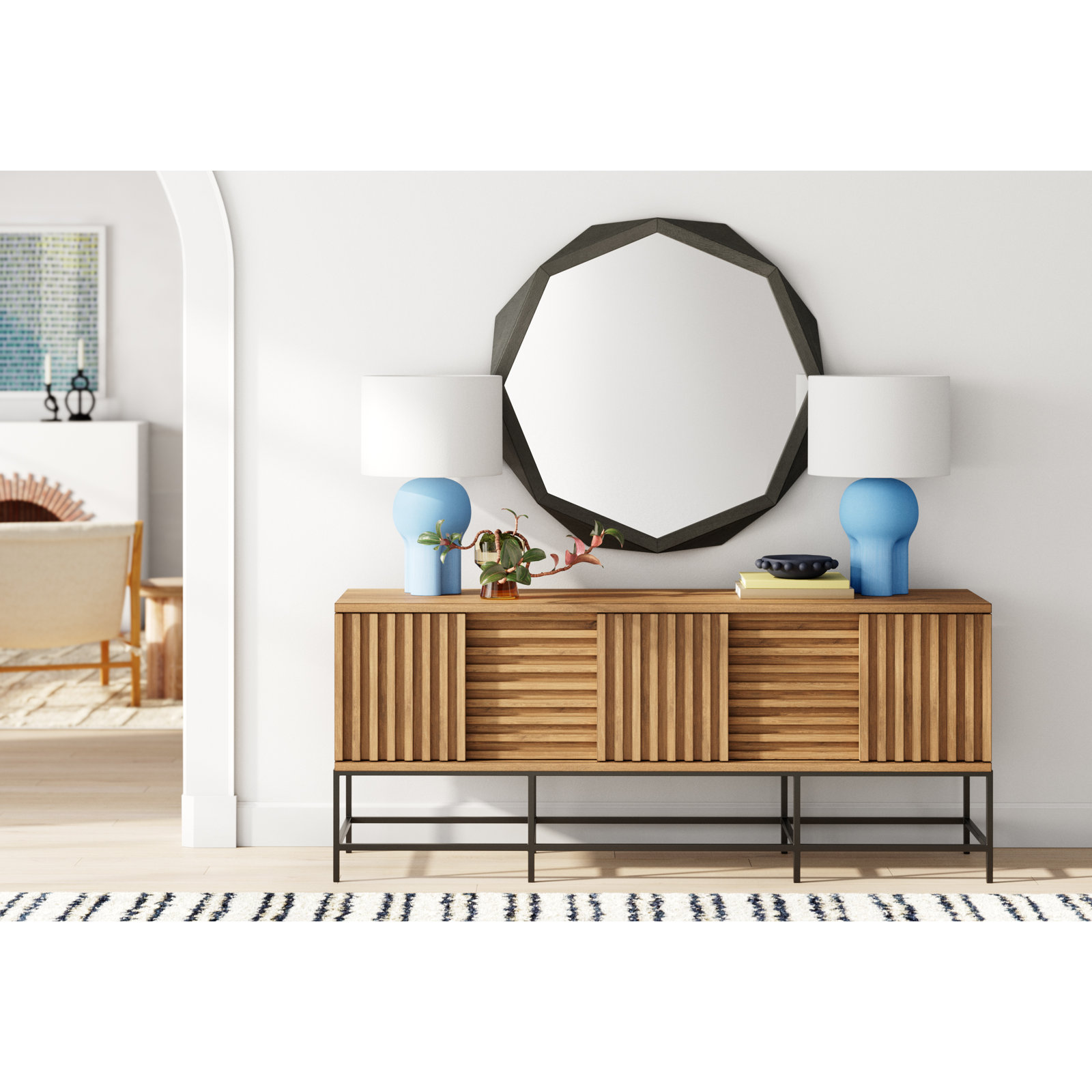 Jo Accent Mirror, 41" x 41", Black