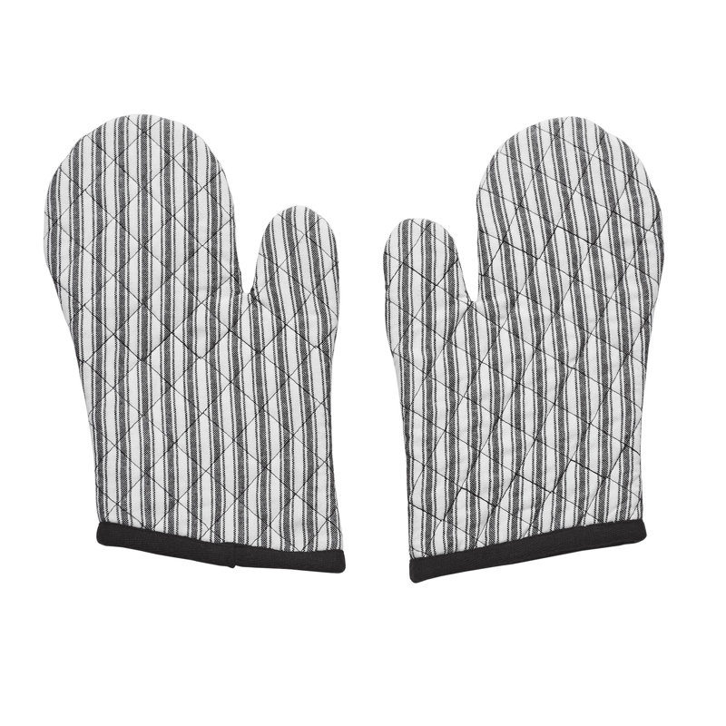 , Ensemble de gants de cuisine rayés noir VHC Brands