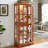 Curio Display Cabinet, Antique Display Cabinet With Glass Doors Adjustable Shelves For Collectibles Four Door Design Vintage Showcase For Home Or Office Antique Display Case E26 Bulb Included DARK OAK-303448599