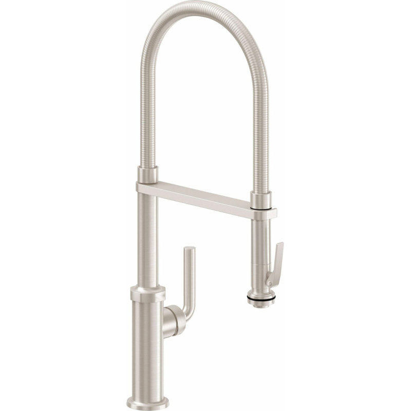 Culinary Pull-Out Kitchen Faucet With Squeeze Sprayer, Smooth Lever, Antique Brass Flat