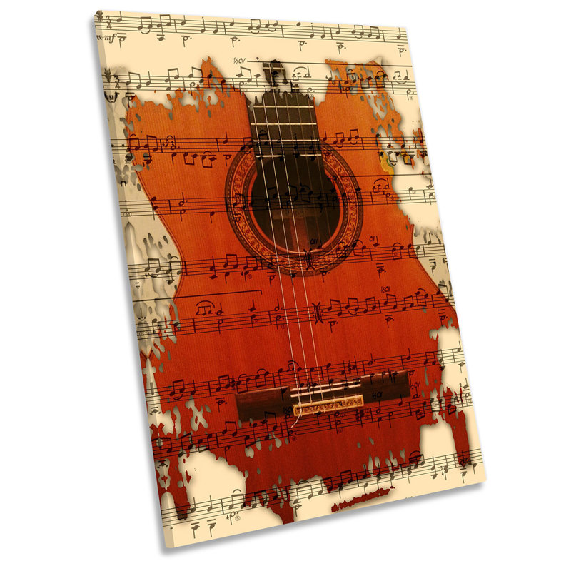 Violin Music Note Sheet - Wrapped Canvas Painting, 45.7cm H x 30.5cm W x 2cm D