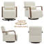 Solid Wood Upholstered Swivel Armchair-240406246