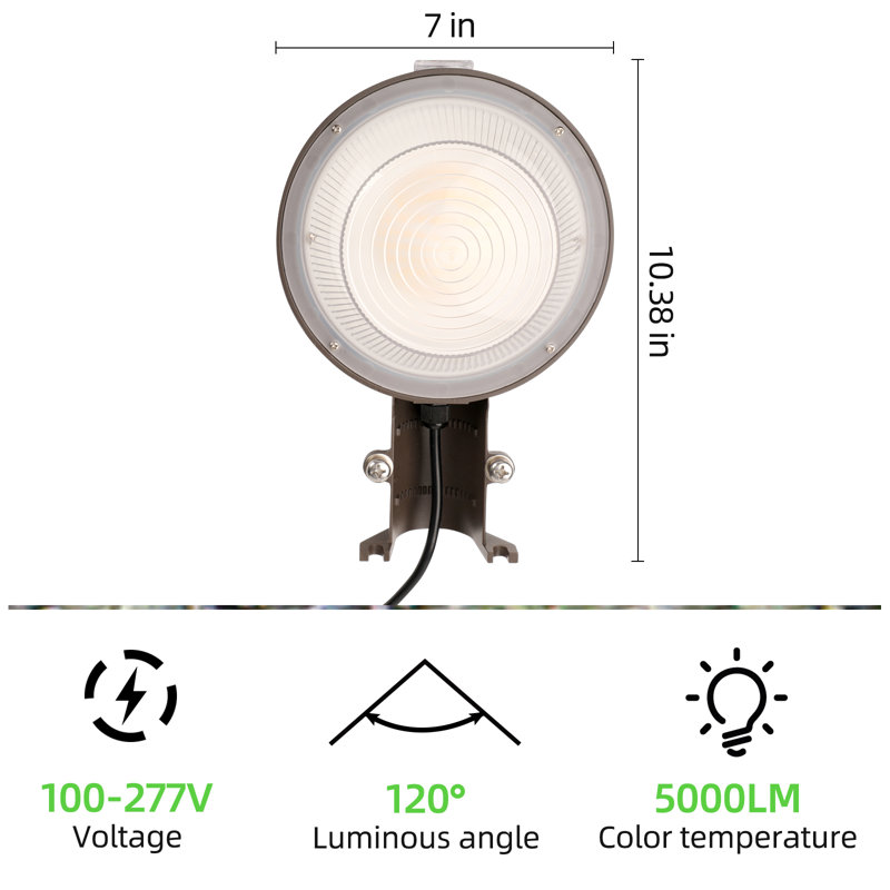 Pinegreen Matte Brown LED Dusk-to-Dawn Outdoor Floodlight