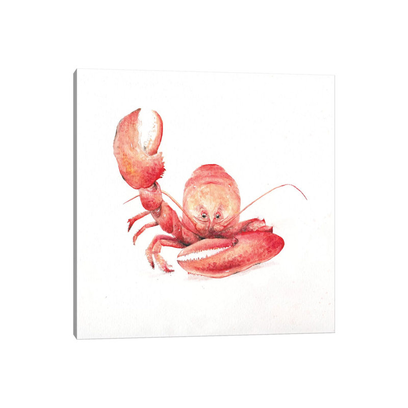 Lobster by Wandering Laur - Wrapped Canvas Painting, 30.48 cm H x 30.48 cm W