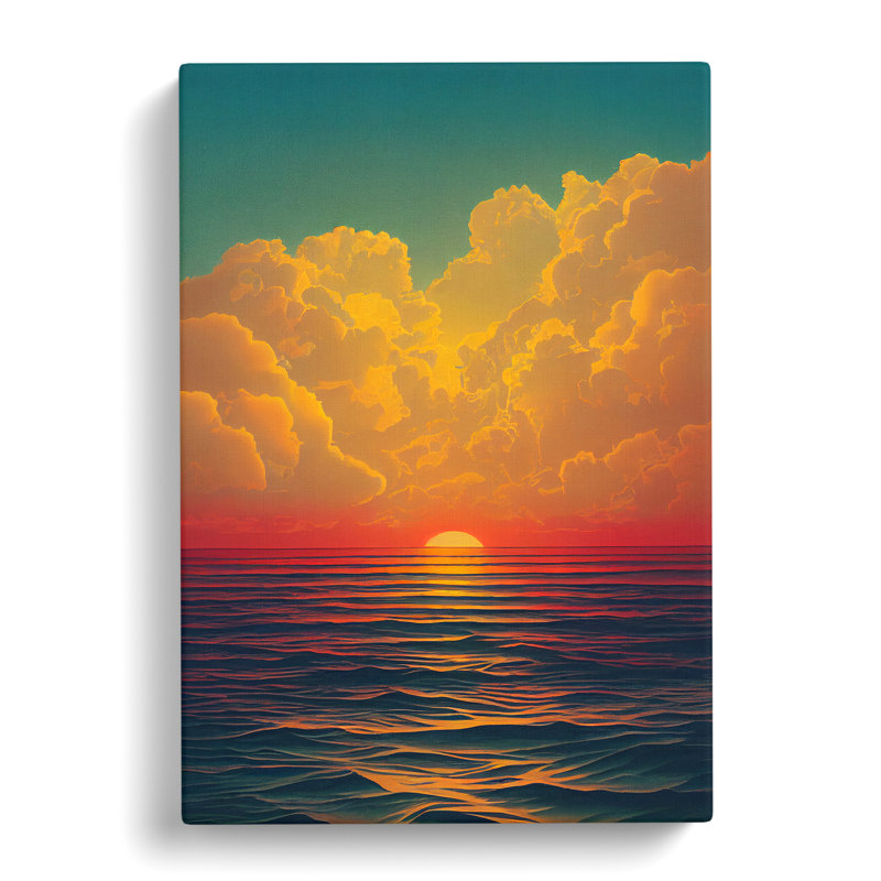 A Beguiling Ocean Sunset - Wrapped Canvas Print, 50cm H x 35cm W x 3cm D