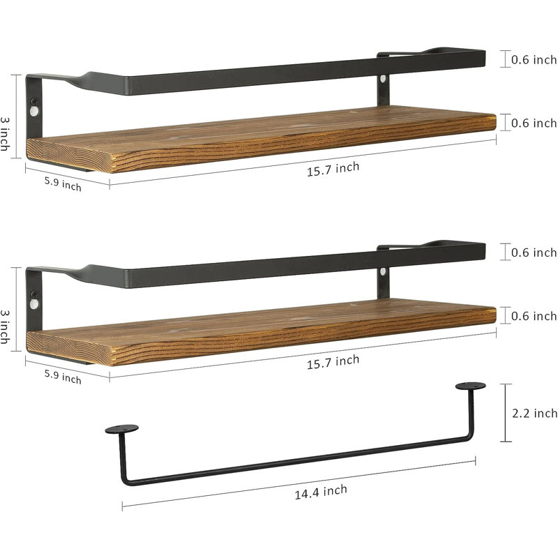 Tablette 2 pièces avec porte-serviettes Lokey